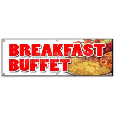 Signmission BREAKFAST BUFFET BANNER SIGN ayce waffle pancake bacon eggs all can eat B-72 Breakfast Buffet